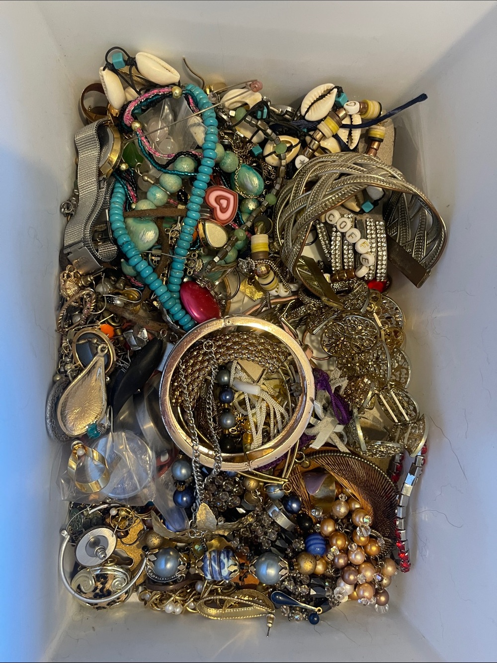 Mixed Women’s Jewelry Lot craft– Turquoise, Gold, Silver & Pink Accents